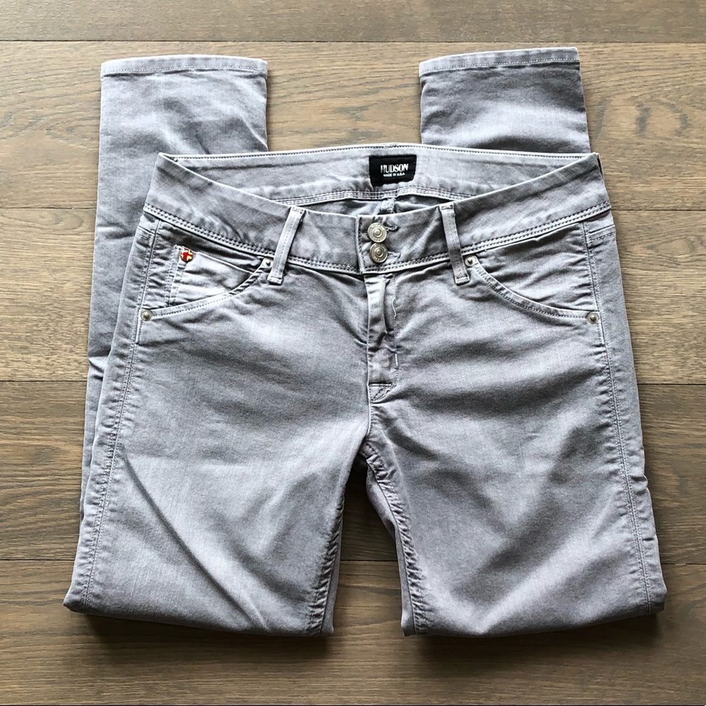 EUC Hudson Collin skinny crop Jean, gray, size 28